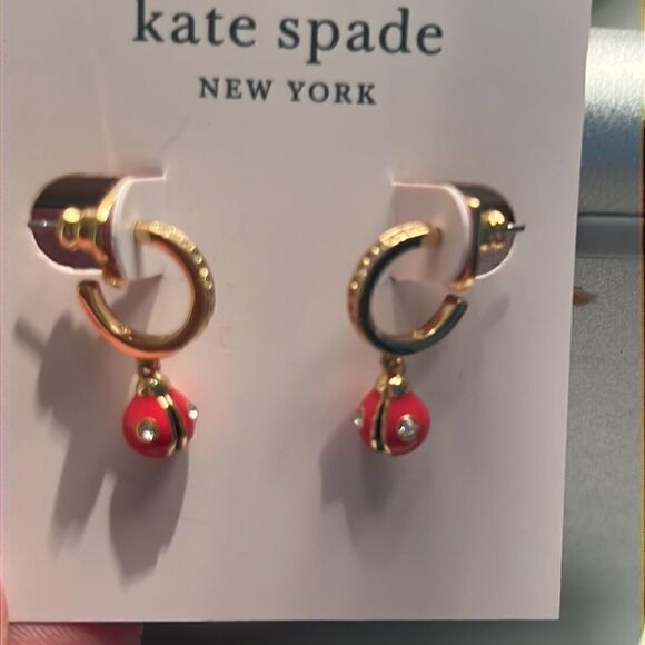 NWT Kate Spade Nature Walk Ladybug Huggies Earrings K1 - Picture 6 of 6